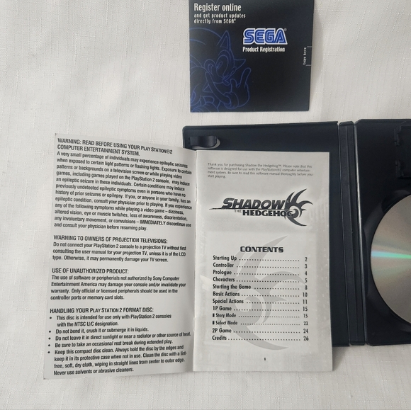 ‼️SOLD‼️ Sony PlayStation 2 Shadow the Hedgehog PS2 CIB Tested With Registration - Picture 6 of 12